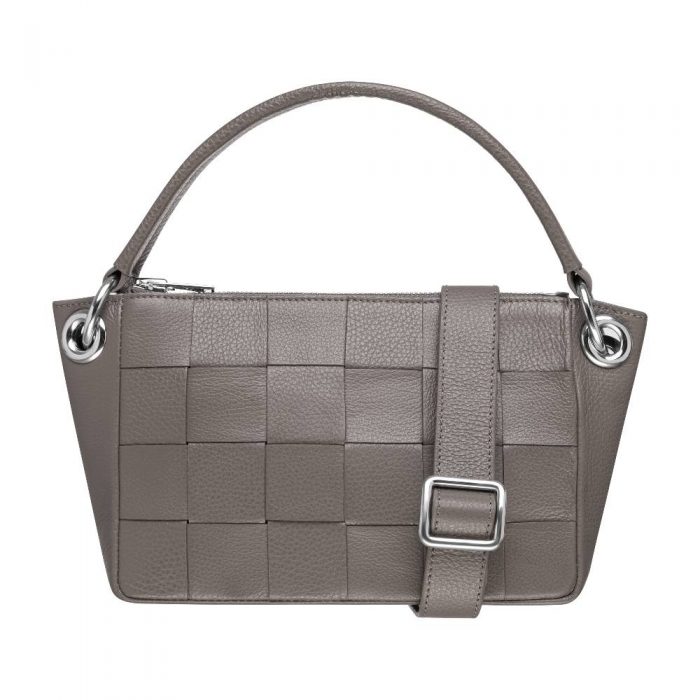 Kontainer Audrey Grey Medium Crossbody Front with strap